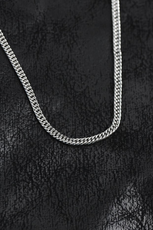 316L Steel Curb Model Chain Silver Rk Men's Necklace