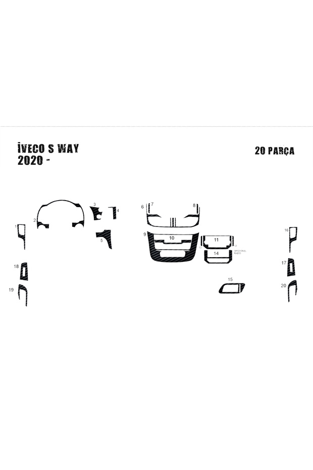 Iveco Sway Console/Torpedo Covering 2020-