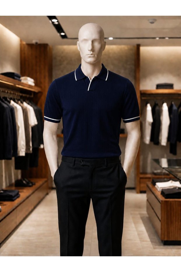 Men's Short Sleeve 100% Cotton Polyoya Knitwear T-Shirt/T-Shirt Summer Basic New Model 2026