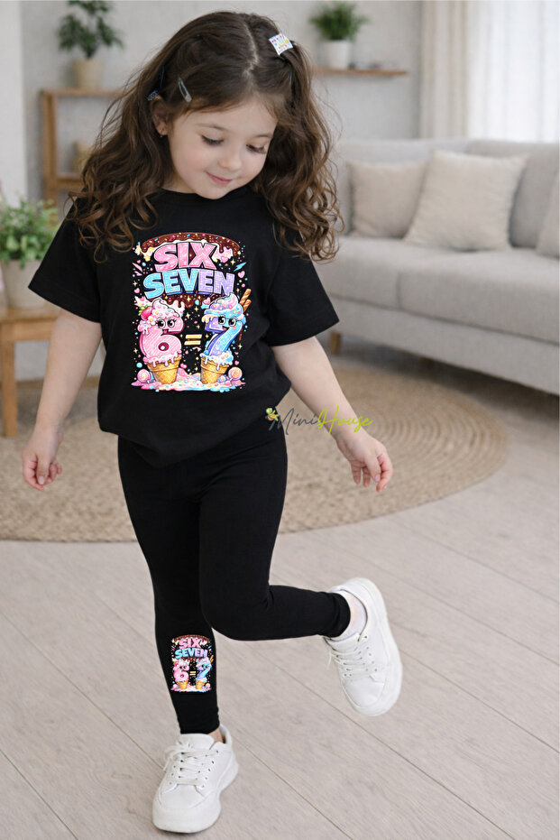 Six Seven 67 Printed Top and Bottom Set T-Shirt Leggings