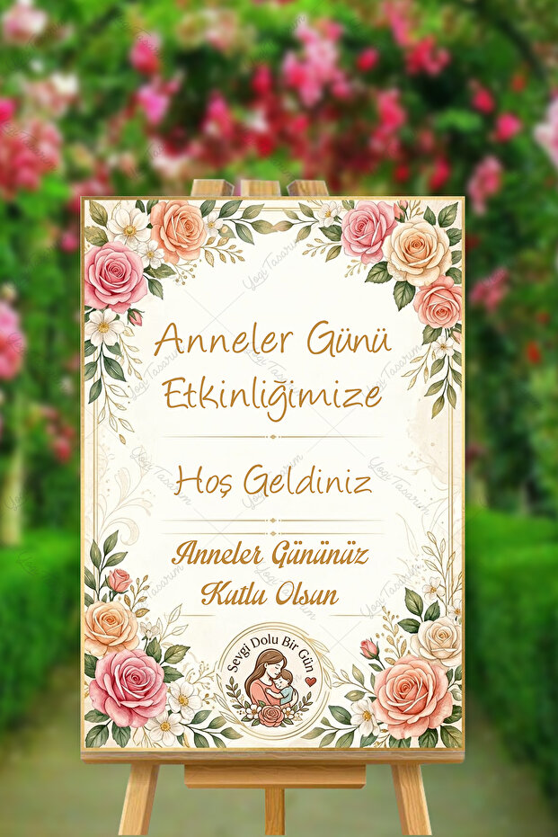 Welcome to Mother's Day Event Written Floral Welcome Board 40X60Cm Mdf