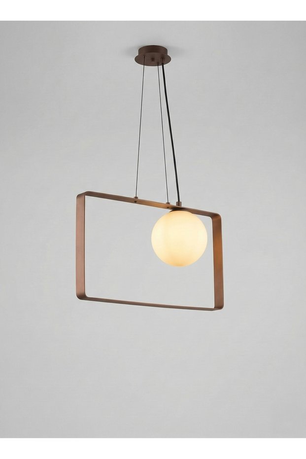 Modern Lighting, Single pendent, Light, Square steel light pendent, Sand coffee Color, 30x21x12 cm, Suitable for bedroom and living room, Counter light