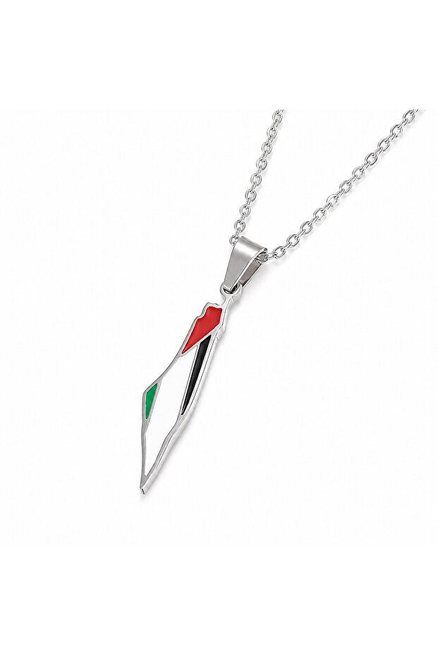 قلادة خريطة فلسطين مع سلسلة