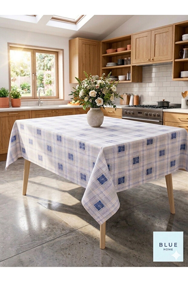 Tablecloth Fiber-Lined Pvc Non-Slip Stain-Resistant Wipeable Kitchen and Garden Table Cover.
