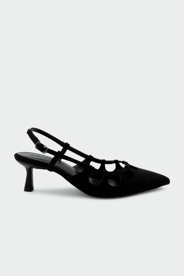 Bunny Low-Cut Detailed Women's Black Heeled Shoes