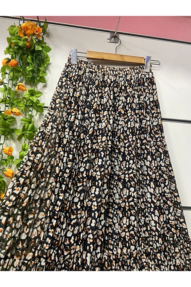 Patterned layered chiffon skirt lined - 3