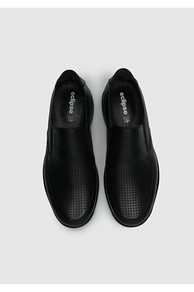 Black Leather Men's Shoes - 5