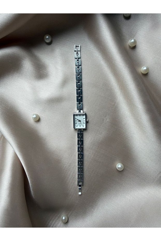 Öztel Vintage Minimalist Metal Cord Vintage Women's Wristwatch Square