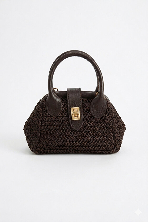 Cross Strap Straw Handbag - 2