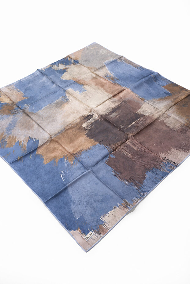 Tivil Pure Silk Scarf Ist 2871-1 Baby Blue Soft Pattern