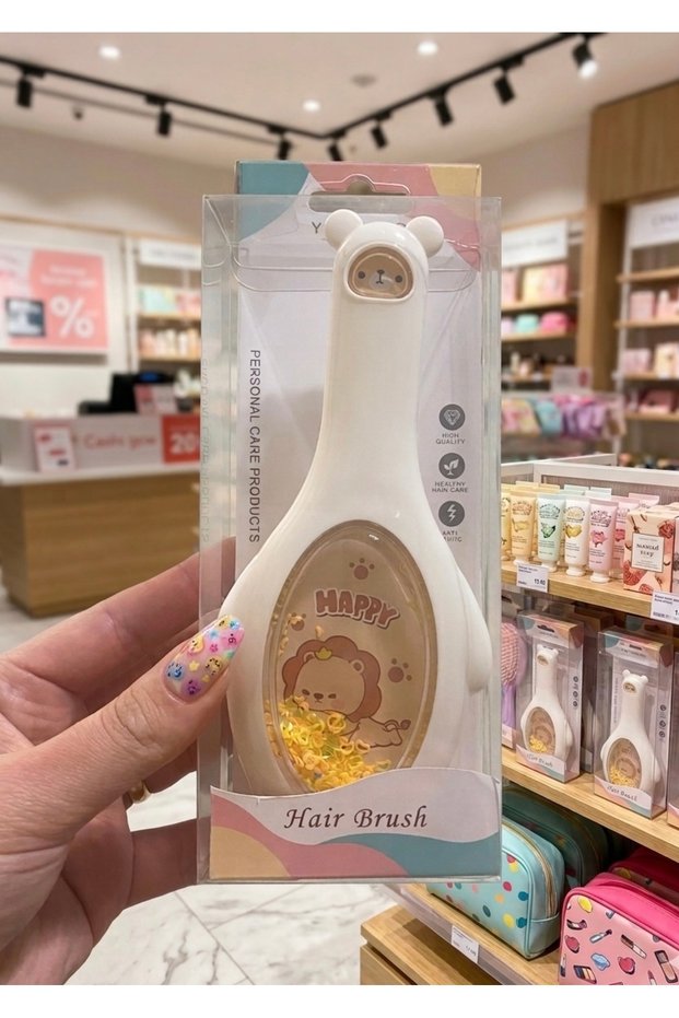 Alsa Hair Brush for Children with Silvery Lion Figure