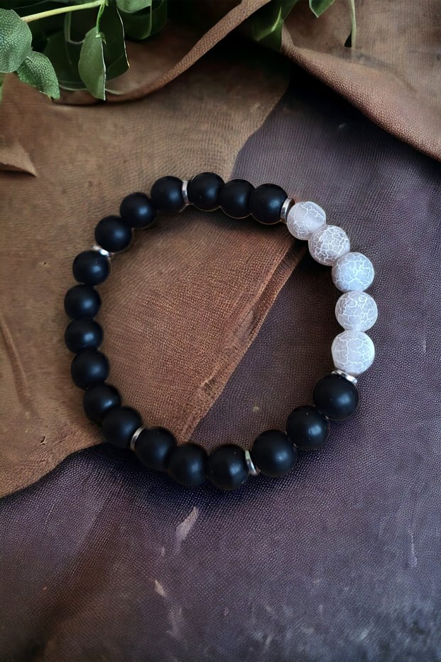 Matte Agate Stone Bracelet Original Natural Stone Bracelet Agate Stone Onyx Stone Hematite Stone Bracelet