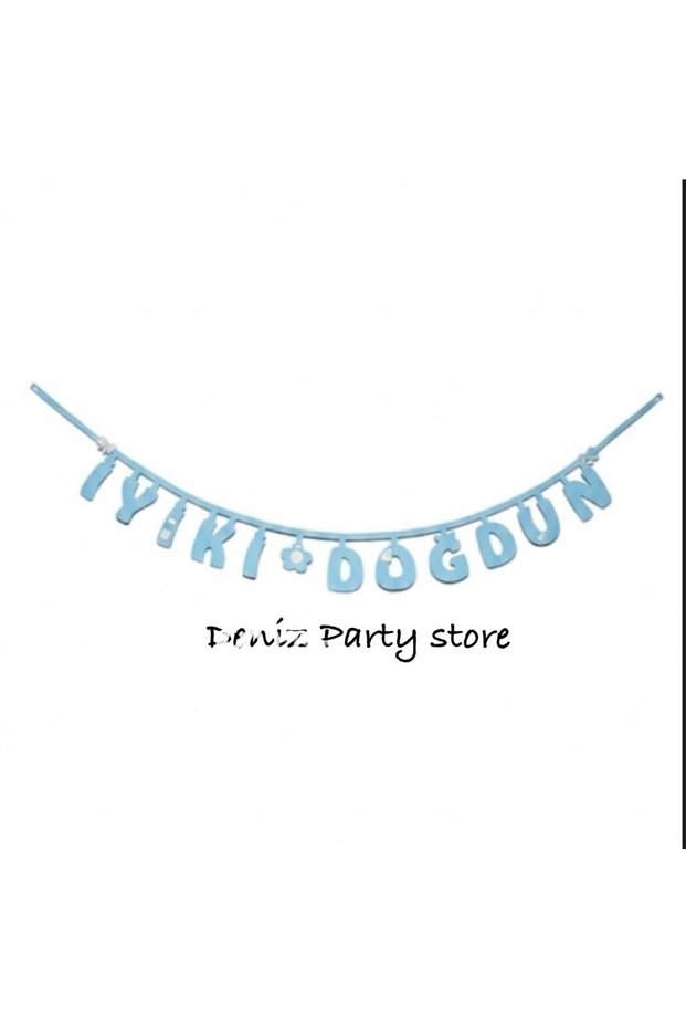 Plain Blue Happy Birthday Felt Lettering