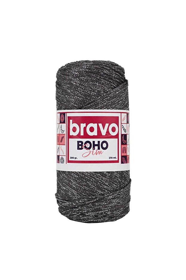 Boho Sim Polyester Macrame 067g Smoked Silver Glitter - 1