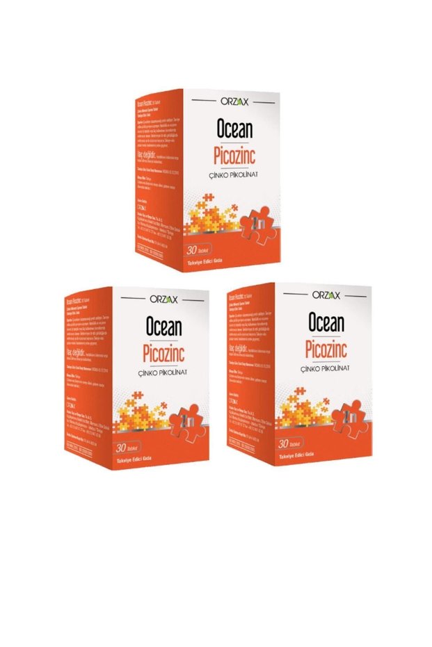 Ocean Picozinc Zinc Picolinate 30 Tablets X3 Pieces