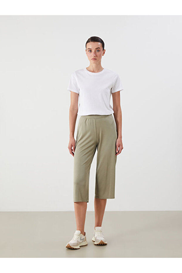 Elastic Waist Modal Blend Women's Capri