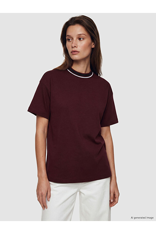 ESVAB • تي شيرت نسائي عصري وفاخر ذو ياقة روبا ناعمة الملمس