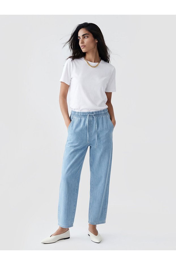 Vizyon New Season Elastic Waist Balloon Fit Women's Jean Trousers