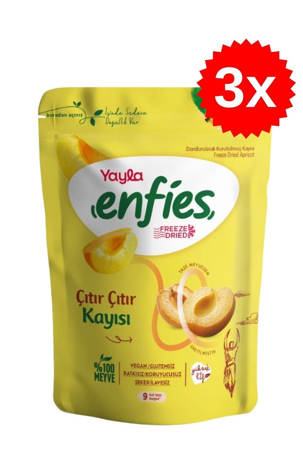 Freeze Dried Crispy Apricots 20 Gr X 3 Pieces