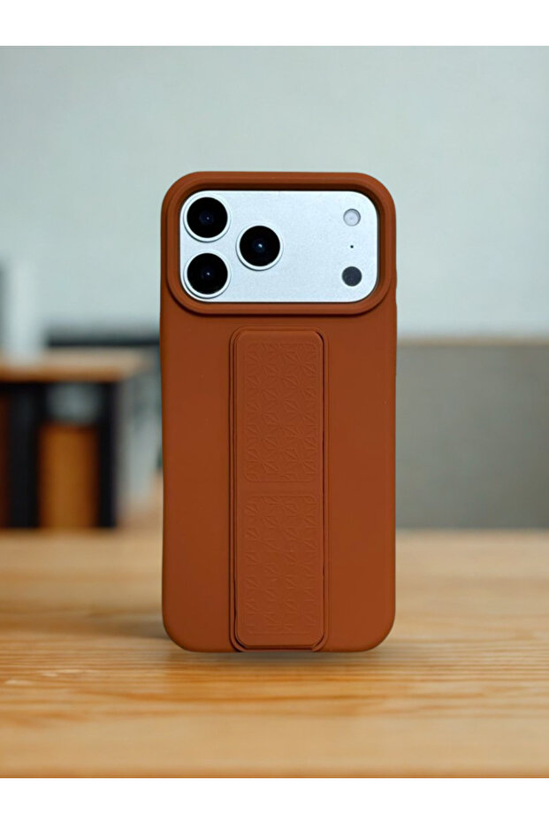 Premium Foldable Kickstand Silicone Case for iPhone 17 Pro Max - Slim Matte Shockproof Protective Cover