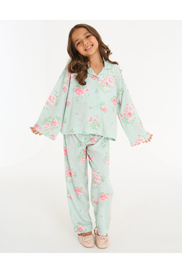 Button-Down Long-Sleeve Shirt with Pants