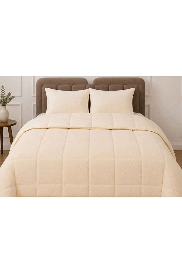 Welsoft Ivory Quilt Set - Single Size