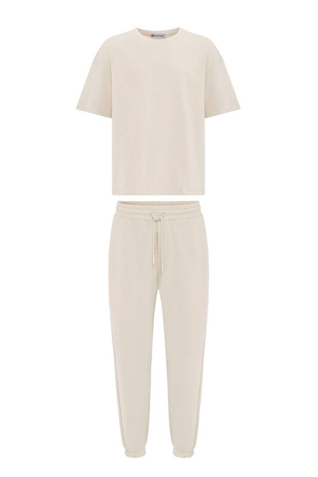 Elasticated leg basic oversize tracksuit set