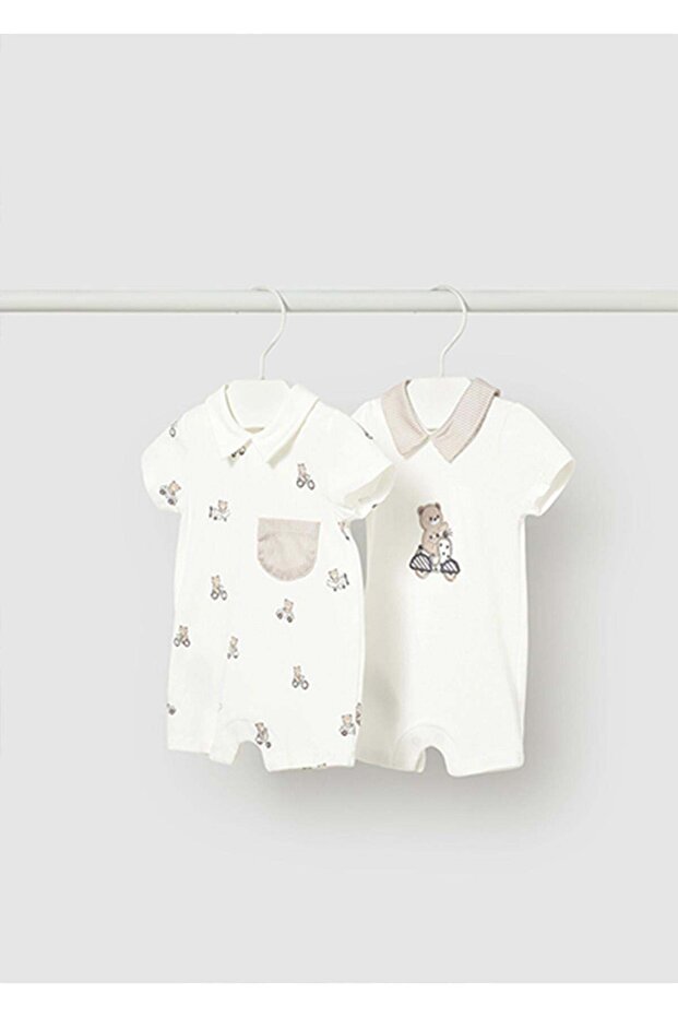 Summer Baby Boy Newborn 2-Piece Jumpsuit - Ecru