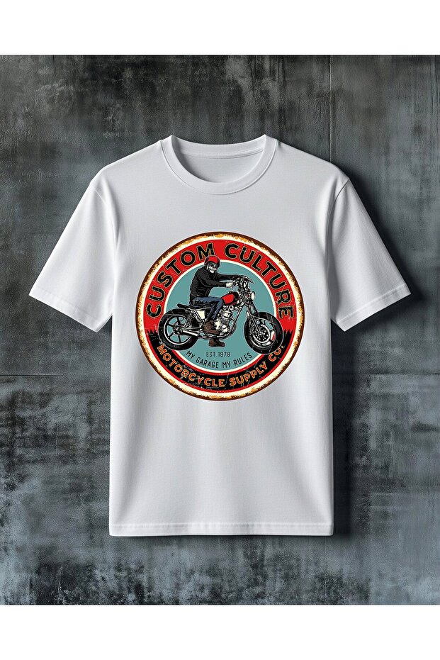 Custom Culture Motorcycle Printed Oversize T-Shirt