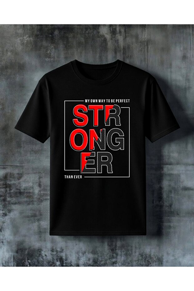 Stronger Motivation Printed Oversize T-Shirt