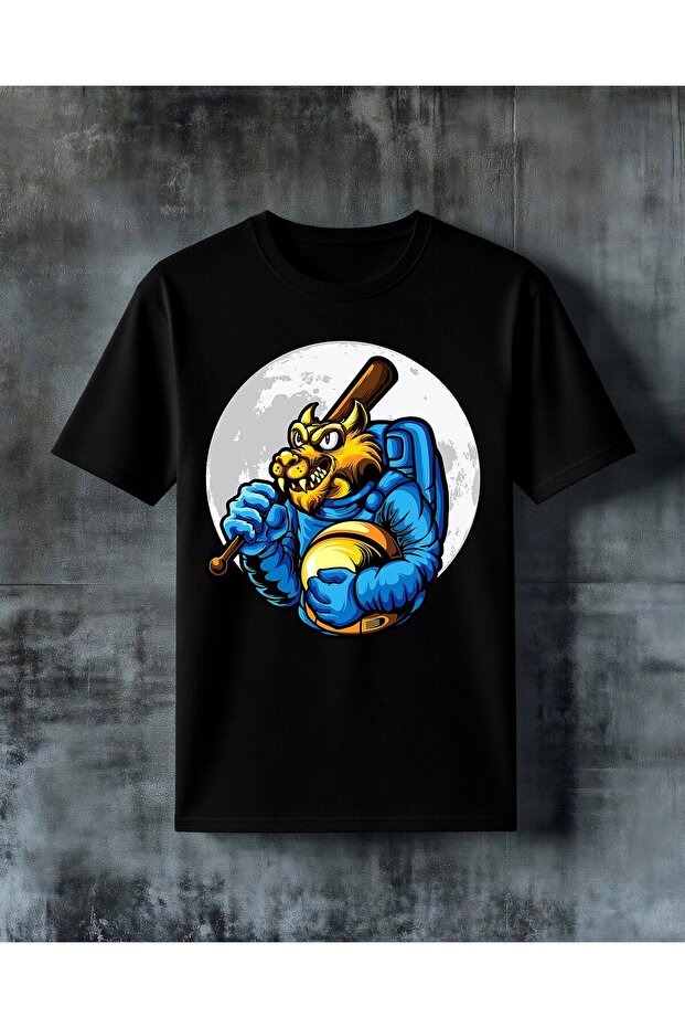 Saldiri Canavar Logo Printed Oversize T-Shirt