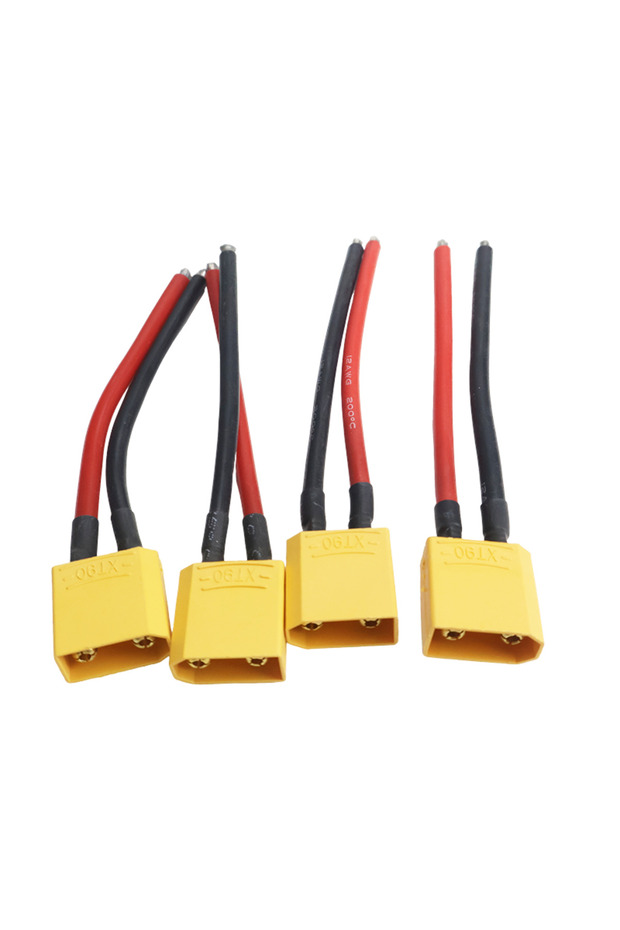 4Pcs - XT90M 12AWG 4Pcs XT90 12AWG 100MM Female / Male Plug Battery Parallel Connector with Silicon