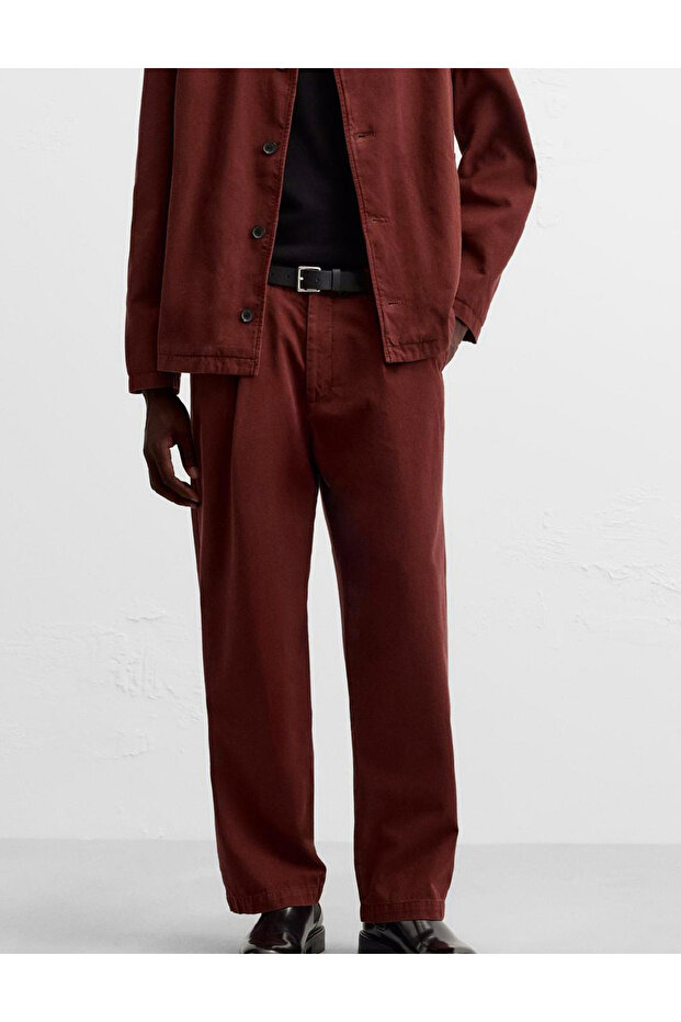 Pants, Burgundy - 1