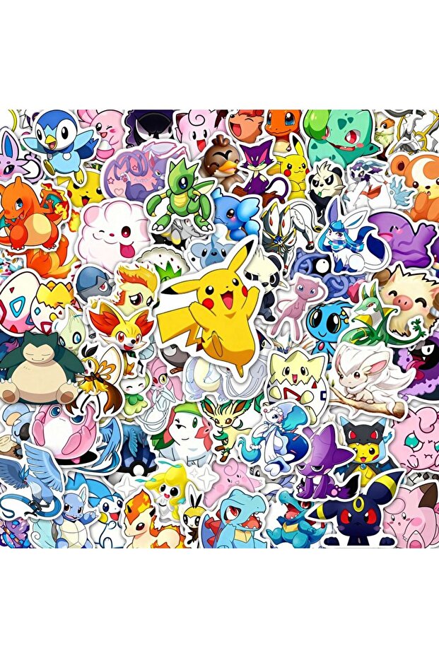 Bandai 100pcs 50/100PCS Anime Pokemon Cute Pikachu Stickers Graffiti Decoration DIY Skateboard Phone