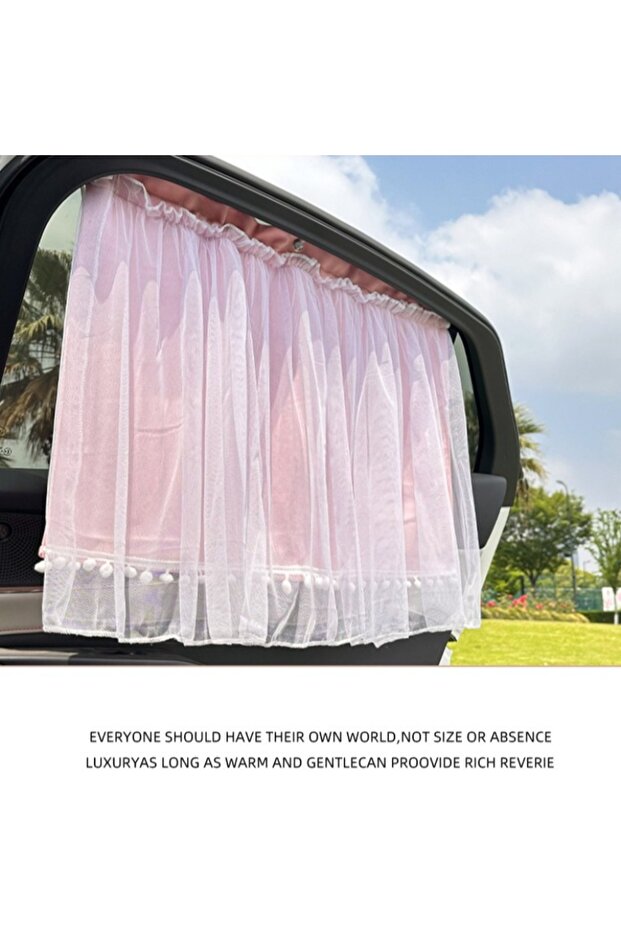 pink 1pc Suction Cup Curtain in The Car Window Sunshade Cover Mesh Universal Side Window Sunshade UV