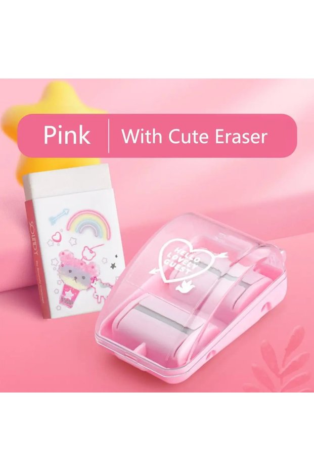 Pink Mini Eraser Crumb Collectors Portable Desktop Vacuum Cleaner With Cute Eraser Manual Desktop Sw