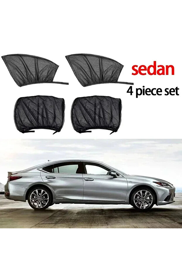 sedan-4 piece set Car mosquito screen, window curtain, car mosquito net, car interior sunshade, wind