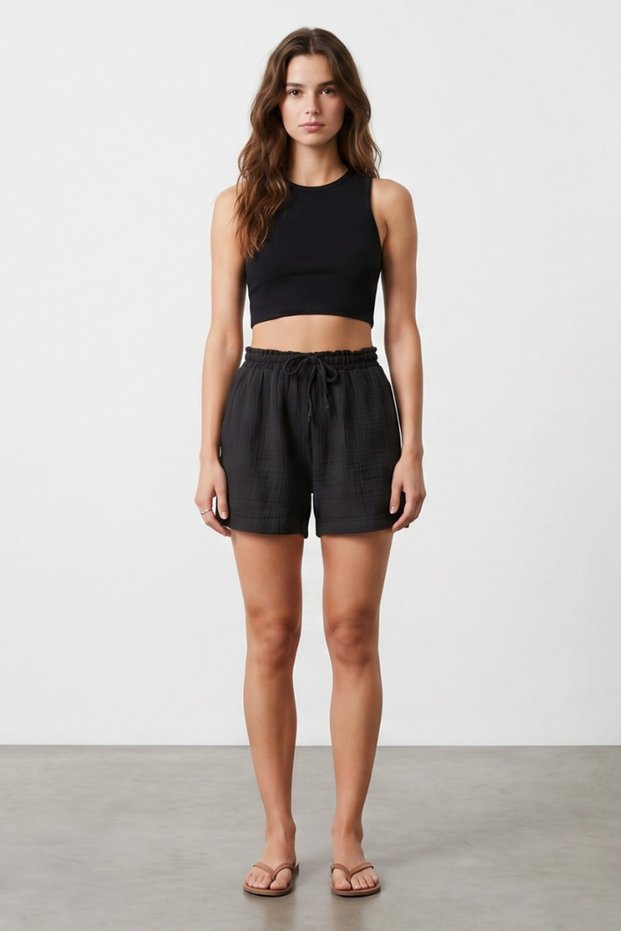 Women's Muslin Shorts Casual Style 100% Cotton