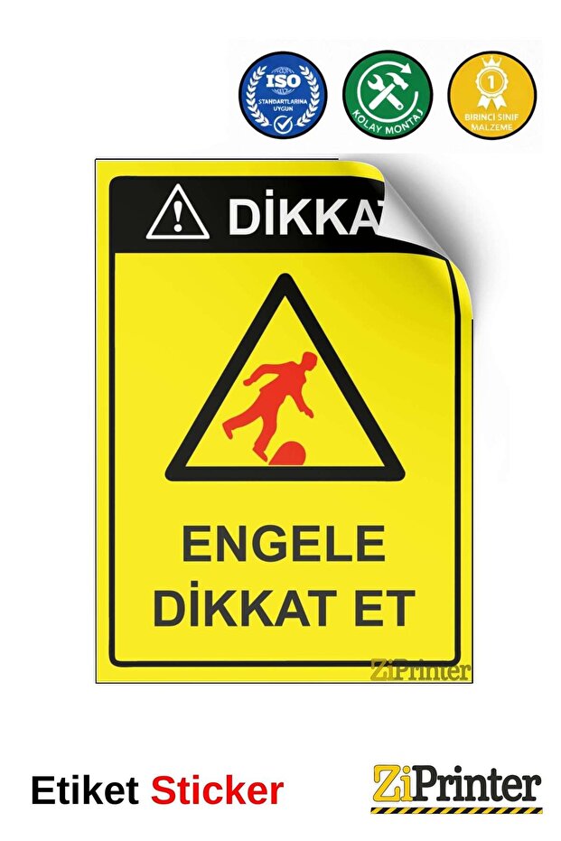 انتبه! ملصق لافتة تحذيرية من نوع Engele Dikkat Etisg مقاس 15x21 سم