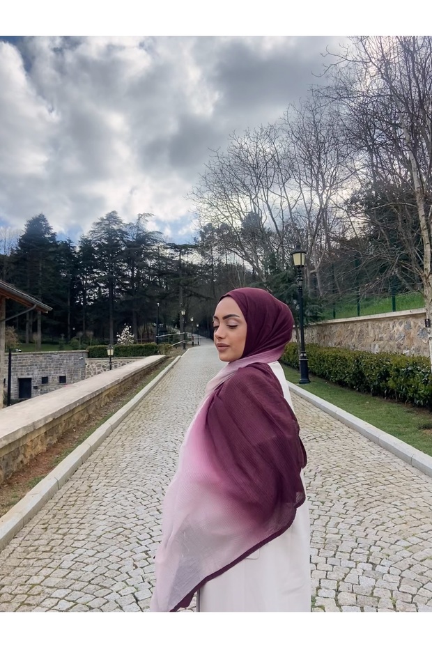 ÇİFT RENK ŞAL BORDO