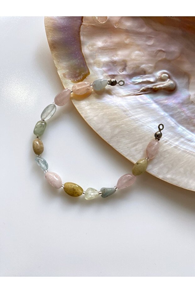 Morganite Natural Stone Bracelet Thumb Model