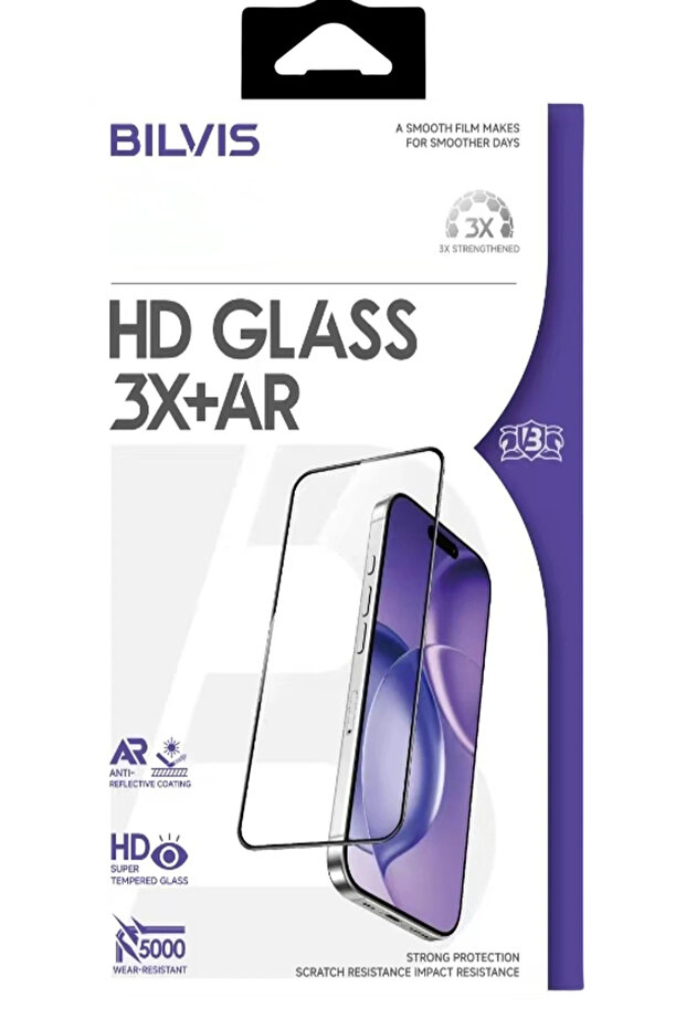 واقي شاشة زجاجي NRZSNT iPhone 17 Pro Bilvis 3X AR HD (152911) - أسود