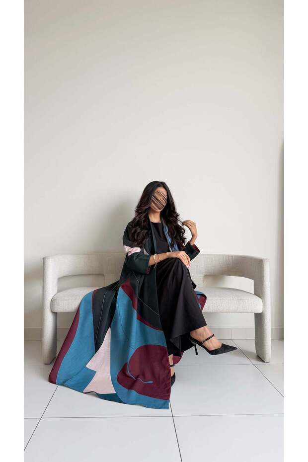mwt1131 عباية طباعة printed abaya - 5