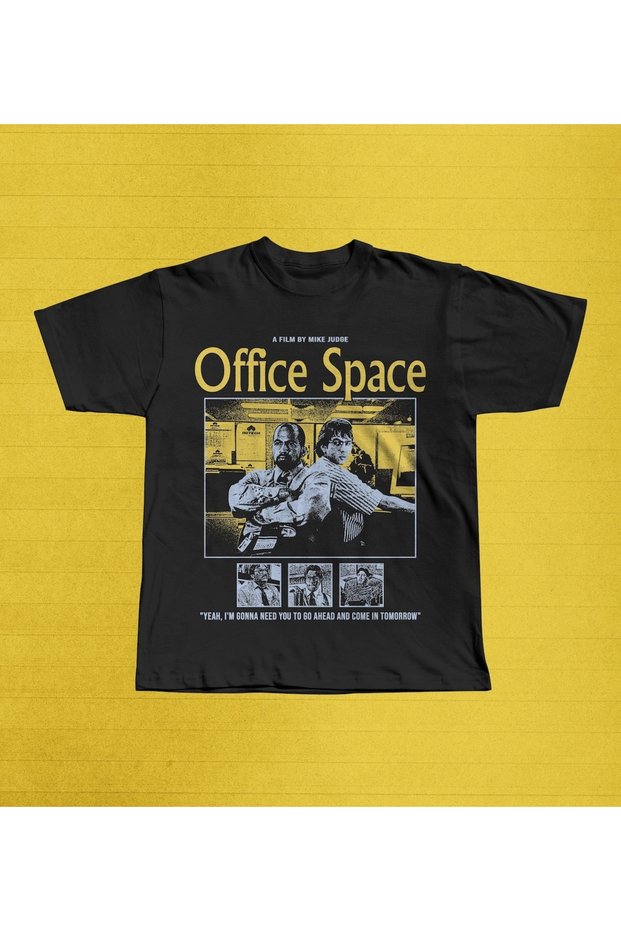 Office Space Film Printed Black Oversize T-Shirt Unisex 100% Cotton Crew Neck T-Shirt