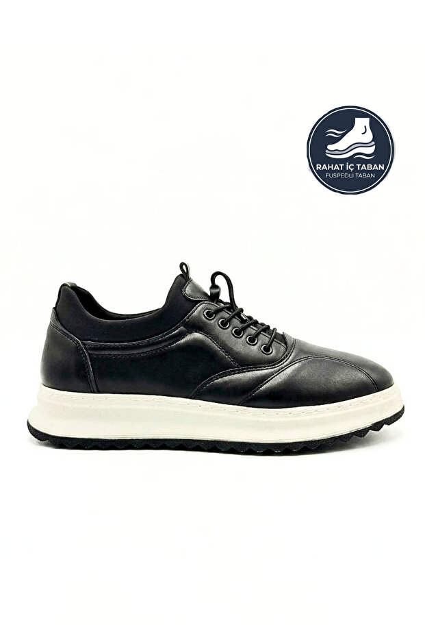 Urban Black Men's Comfortable Thick Sole Daily Casual Shoes