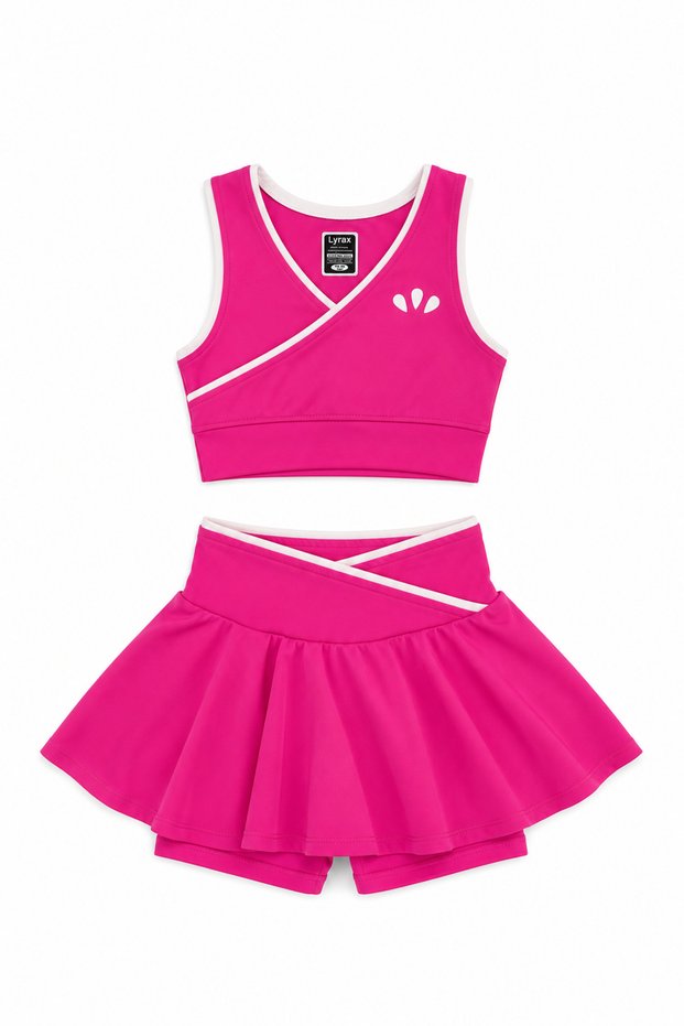 Lyrax Embroidered Shorts and Skirt Girls' Sports Set
