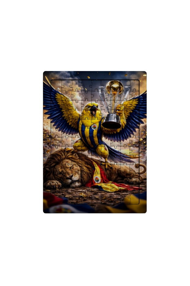 Yellow Navy Blue Canary 99 Piece Footed Puzzle – Decorative Children's Puzzle 003