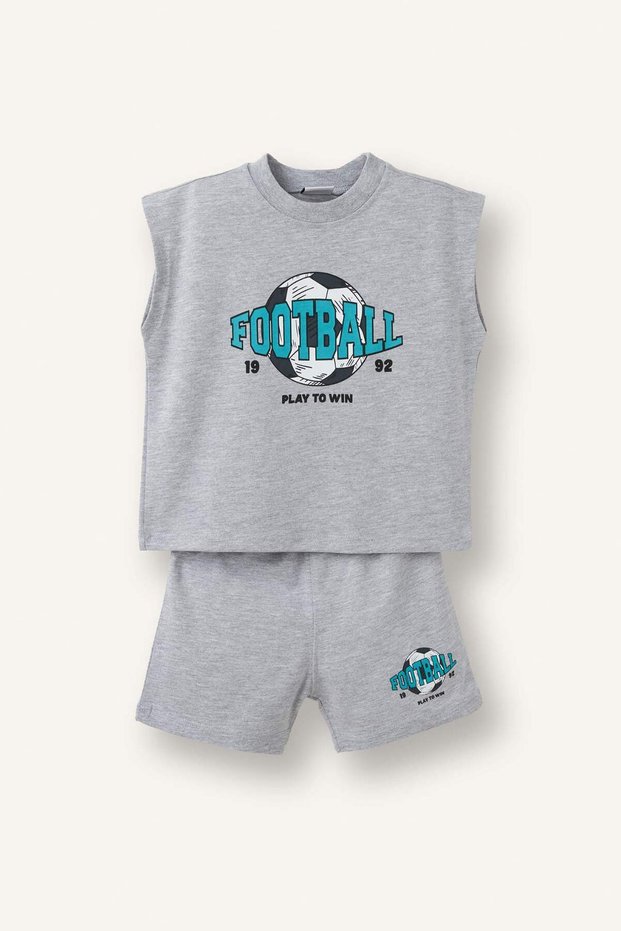 Football Ball Printed Athlete Shorts 2-Piece Set Baby Boy H8278A526Hs