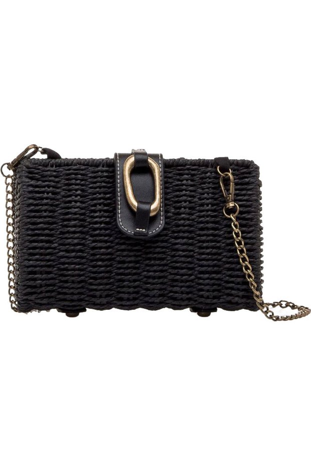 μαύρη τσάντα clutch SHELL