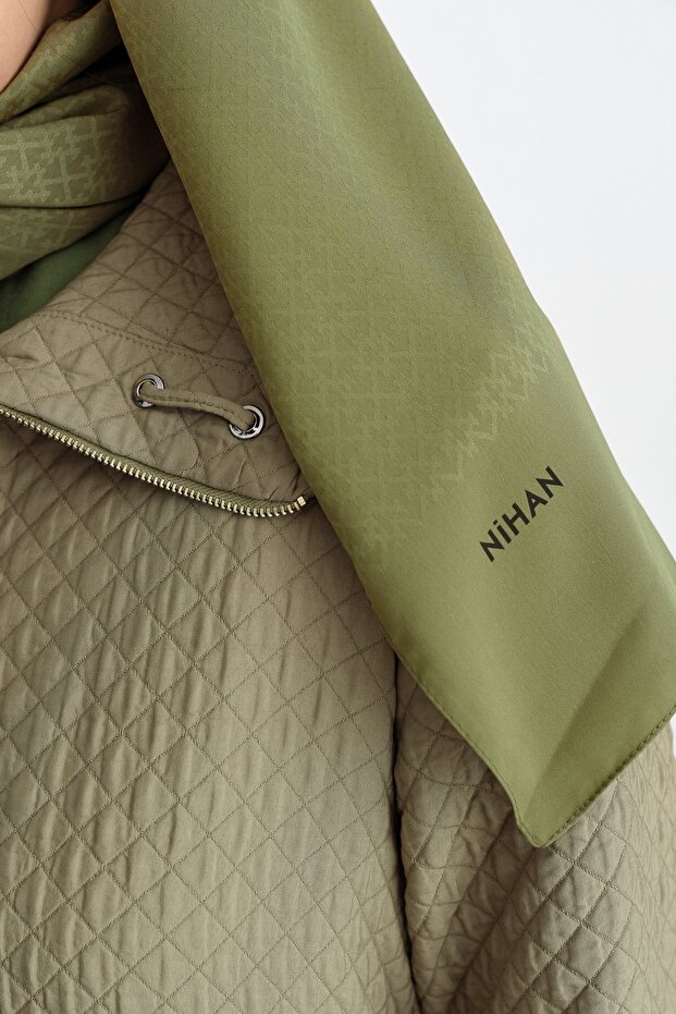 Thin Quilted Overcoat - Thyme - 3